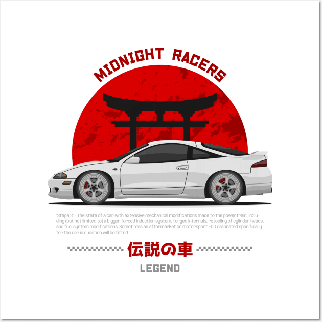 Tuner White Eclipse 2GA JDM Wall Art by GoldenTuners